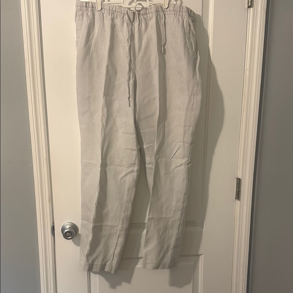 Charter Club Gray Wide Leg Pants with Adjustable Fit